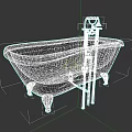 Rusty Vintage Bathtub With Chipped Paint And Metal Faucet Stand Legs