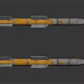Space Rockets With Yellow And Gray Bodies Featuring Reload Labels And Thrusters