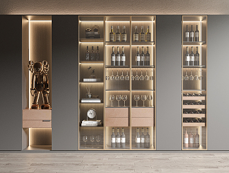 Light Luxury Wine Cabinet 3d model