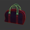 Fashionable Blue Handbag With Double Handles And Metal Buckles For Everyday Use