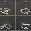 Modern Elegant Chandelier With Spiral Circular Design And LED Lighting Fixture