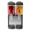Commercial Beverage Dispensers With Two Tanks Red Yellow Beverages Black Body And Dispensing Taps