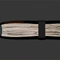 Elegant Hardcover Notebook with Black and Brown Textured Cover and Elastic Strap