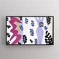 Ocean Life Pattern With Purple Turquoise Background And White Fish Silhouettes