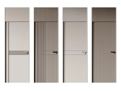Modern Hinged Doors Design With Sleek Panels And Contrasting Wood Finishes 3d model