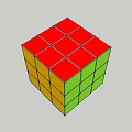 Vibrant 3D Rubik's Cube With Purple Green And Pink Colored Faces
