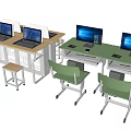 Modern computer desk and chair 3d model
