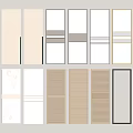 Various Stylish Wardrobe Doors With Striped Louvered And Decorative Patterns In Neutral Tones