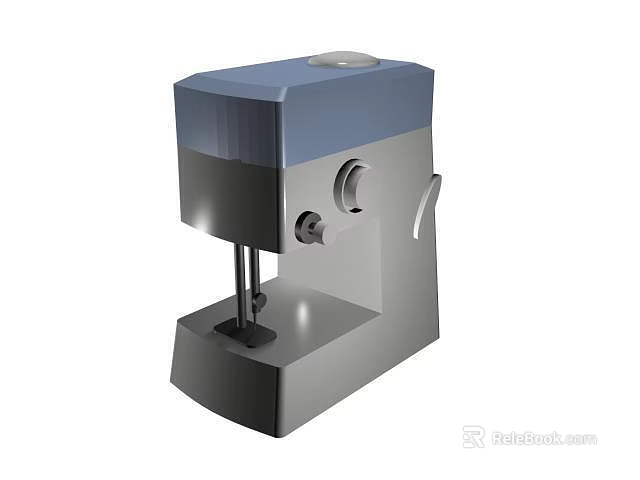 Manual Office Stapler With Grey And Blue Design And Stable Base 3d model