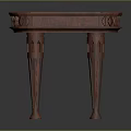 Classic Style Square Top Wooden Table With Carved Details And Decorative Legs