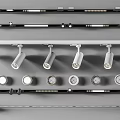 Modern Track Spotlights And Recessed Downlights Arranged In Display Rows Design