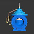 Blue Industrial Pipeline Valve With Metal Fittings And Top Control Component