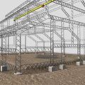 Furniture Steel Frame Structure With Industrial Metal Supports And Foundation