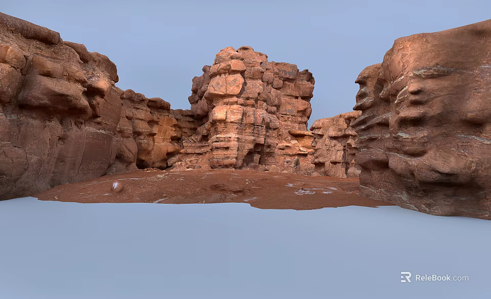Garden Landscape Design With Layered Rock Formations Natural Pathways And Greenery 3d model