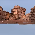 Garden Landscape Design With Layered Rock Formations Natural Pathways And Greenery 3d model