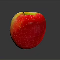 Juicy Fresh Red Yellow Gradient Apple With White Dots On Shiny Black Background