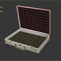 Open White Case With Black Foam Padding And Silver Handle Design