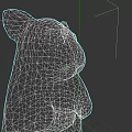 Cute Light Pink Hamster Standing With Light Purple Ears On Black Background