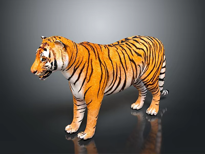 Modern tiger fierce tiger downhill tiger 3d model