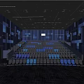 Modern Cinema Interior With Comfortable Seats And Stylish LED Lighting Design