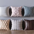 Modern Pillow Backrest Fabric Soft Decoration 3d model
