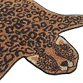 Stylish Square Carpet Featuring Leopard Print Turtle Shape Pattern For Home Decor 3d model