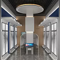 Science and technology sense window self-service sales exhibition hall 3d model