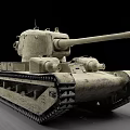 Vintage Military Tank 3D Rendered Side View With Weathered Exterior And Cannon Barrel