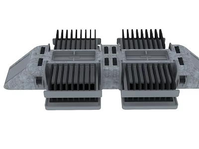 Industrial Equipment With Parallel Fin Arrays And Gray Metal Frame Components 3d model