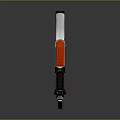 Futuristic Tech Inspired Weapon Featuring White Red Black Color And Scope Attachments 3d model