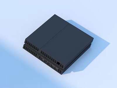 Black Digital Network Device with Multiple Ports and Heat Dissipation Design 3d model