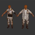 Two Biomechanical Characters In Gray Utility Suits With Yellow Accents And Backpacks