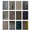 Stylish Square Rugs With Various Patterns Colors And Abstract Designs 3d model