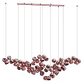 Modern Glass Globe Chandelier With Gold Metal Frame And Transparent Spherical Lighting Design
