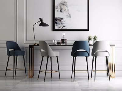 Bar chair combination 3d model