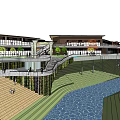 Modern Urban Commercial Street Design Featuring High Rise Buildings And Green Public Spaces