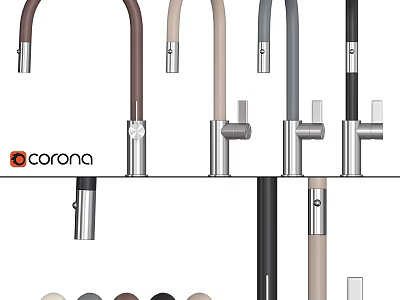 Corona Stylish Faucets With Various Color Options And Modern Design Features 3d model
