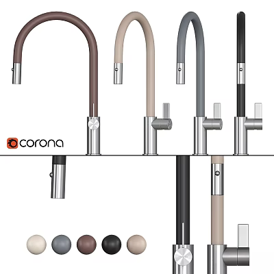 Corona Stylish Faucets With Various Color Options And Modern Design Features 3d model