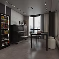 Modern Living Dining Room Interior With Sofa Dining Table Chandelier And Artwork