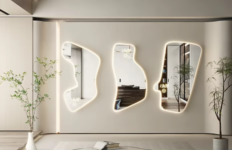 Modern Mirror Dressing Mirror Art Mirror Alien Mirror Floor Mirror Irregular Mirror Full-length Mirror 3d model