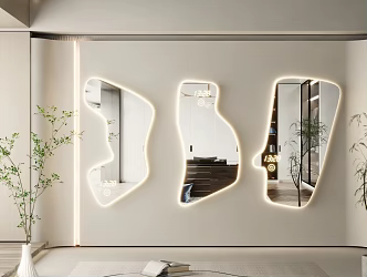Modern Mirror Dressing Mirror Art Mirror Alien Mirror Floor Mirror Irregular Mirror Full-length Mirror 3d model