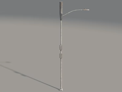 Modern Urban Road Street Light With Curved Arm And Square Pole Structures 3d model