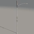 Modern Urban Road Street Light With Curved Arm And Square Pole Structures