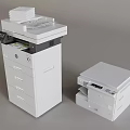 Smart Office Machines Two White Multifunctional Printing Copying Devices With Control Panels 3d model