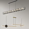 Modern Minimalist Pendant Lights With Three Different Designs Long Strip Circular Shapes For Interior Decoration