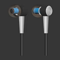 Modern In ear Wired Headphones With Blue LED Light And Ergonomic Design
