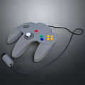 Retro Wired Game Controller With Multi Colored Buttons And Analog Joystick 3d model