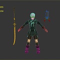 Cosplay Costume COSPLAY Costume Online Game Warrior Animation Costume Animation Costume 3d model