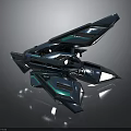 Futuristic Sleek Spaceship With Metallic Finish And Blue Accents For Space Exploration
