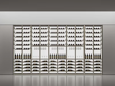 Modern Wine Cabinet with Metal Frame and Glass Doors for Wine Bottle Storage 3d model